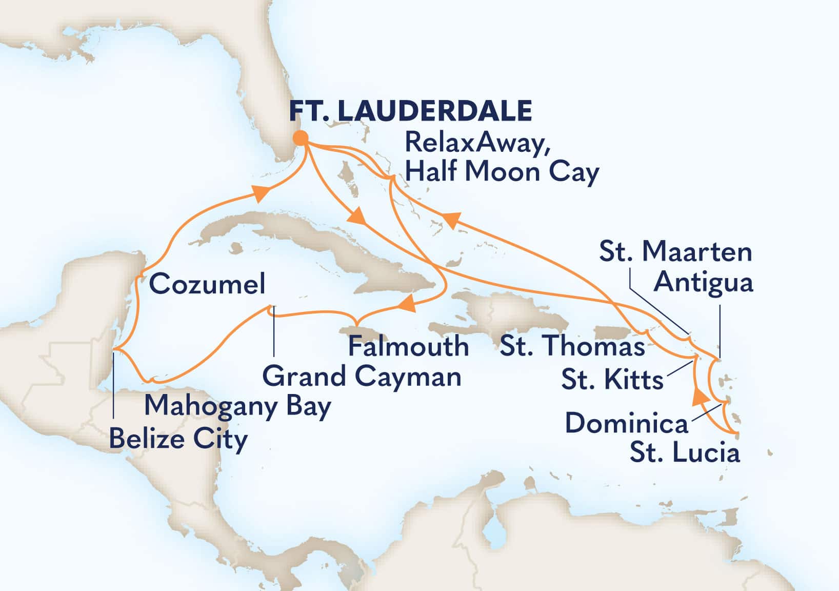21-Day Western & Eastern Caribbean: Mexico & Leeward Islands