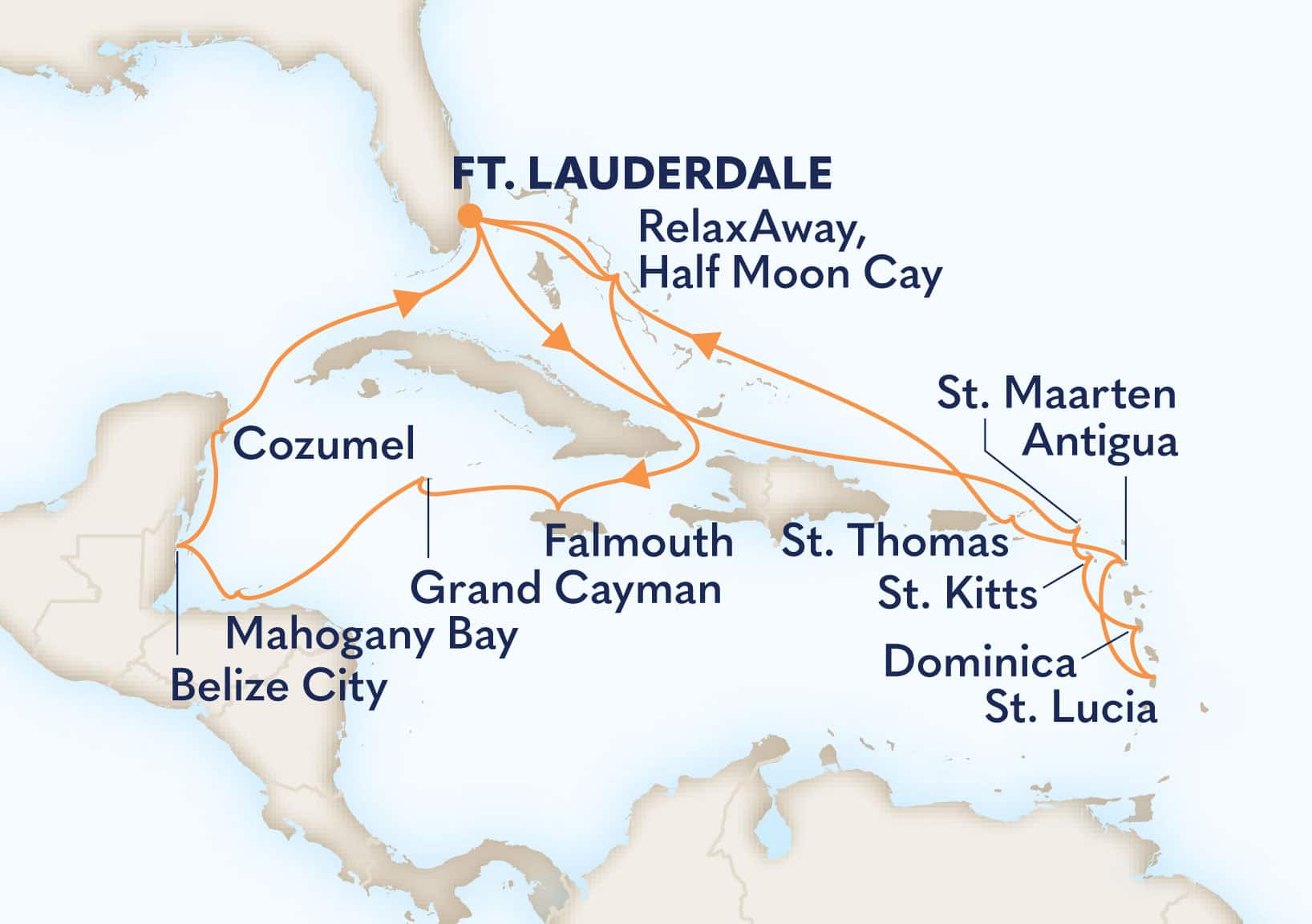 21-Day Western & Eastern Caribbean Holiday: Belize & Mexico