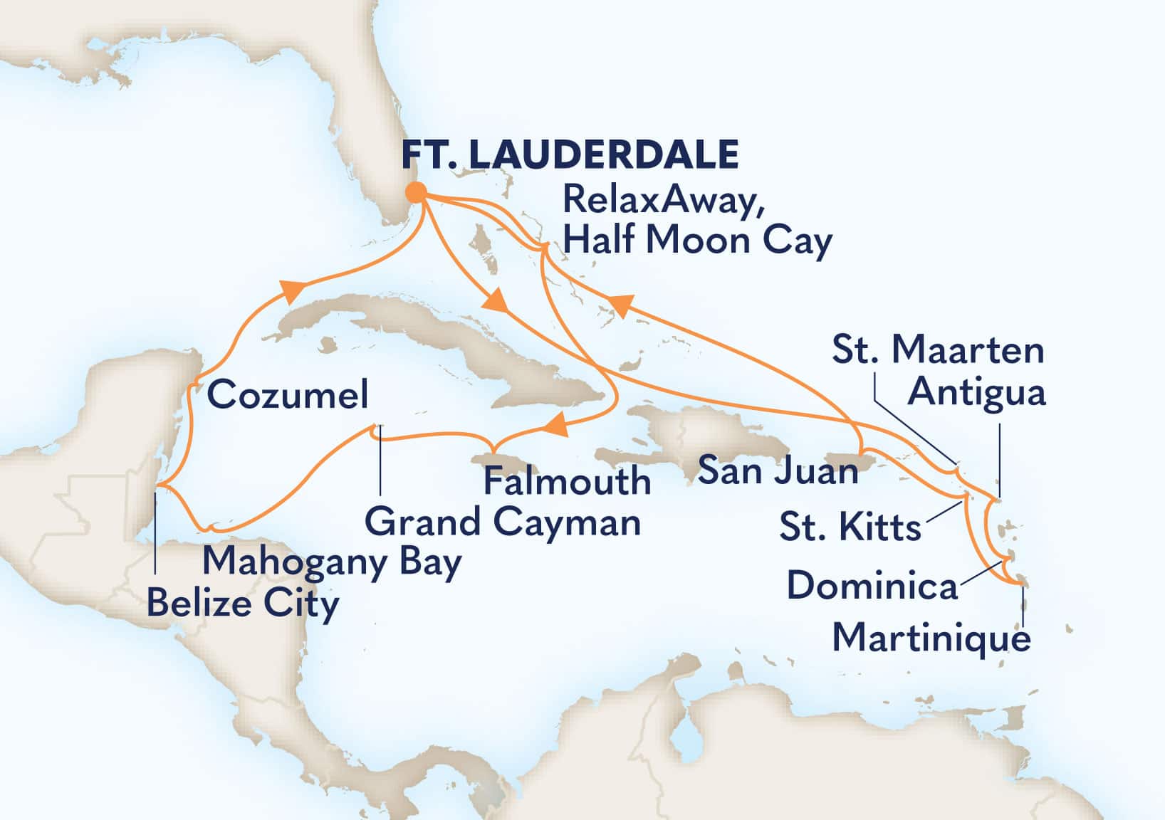 21-Day Eastern & Western Caribbean: Leeward Islands & Mexico