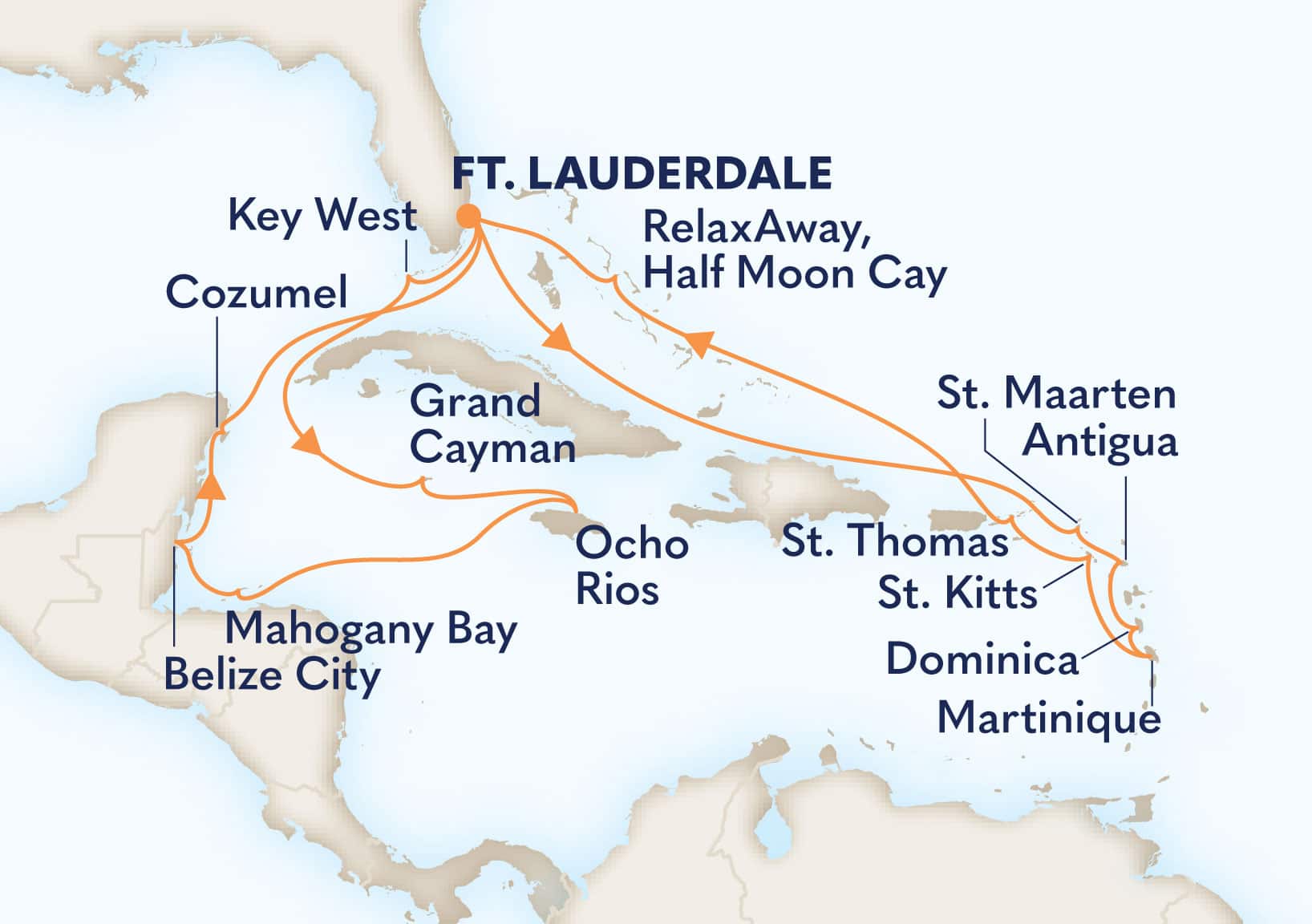 21-Day Eastern & Western Caribbean: Leeward Islands & Mexico