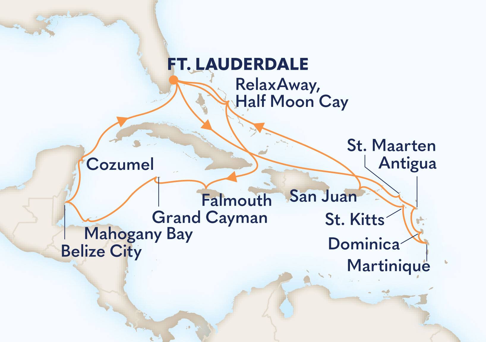 21-Day Eastern & Western Caribbean: Leeward Islands & Mexico