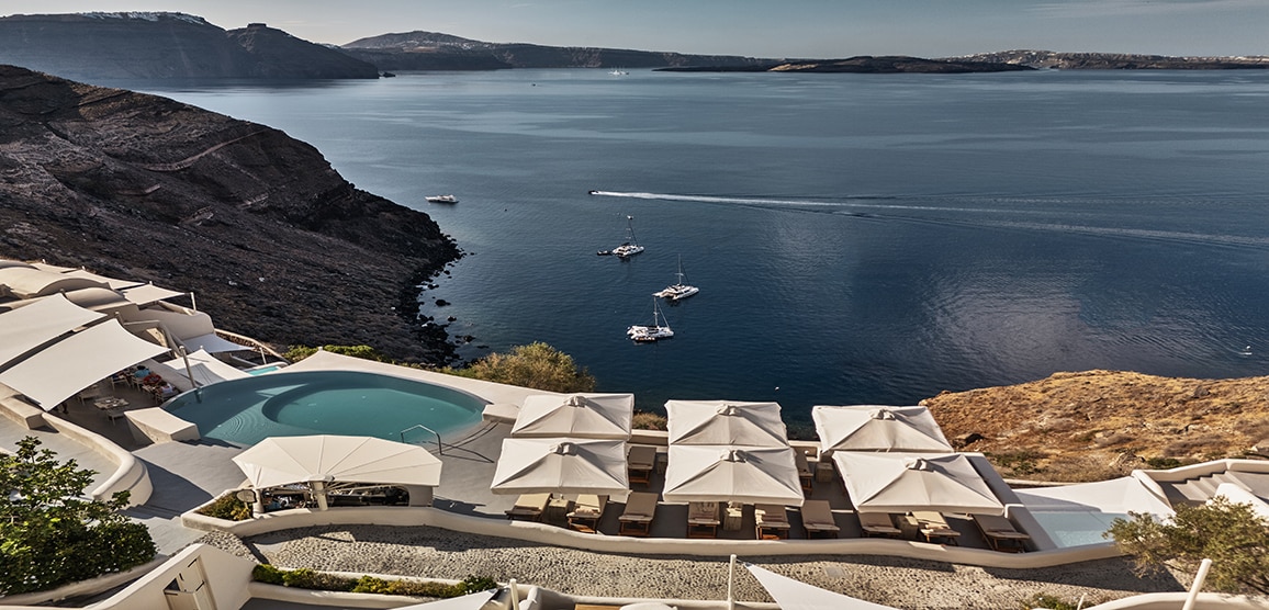 €150 resort credit at Mystique, a Luxury Collection Hotel, Santorini
